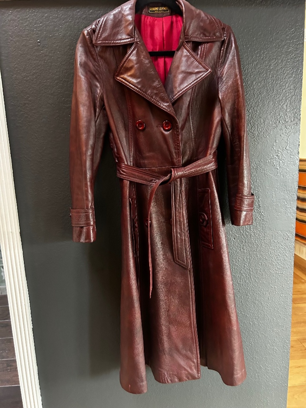 Vintage 1970s burgundy coat